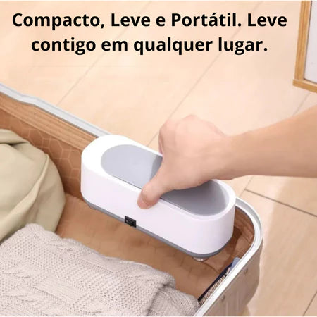Limpador Ultrassônico de Óculos, Joias, Pincel de Maquiagem - Alta Frequência - Pequeno Portátil Multiuso